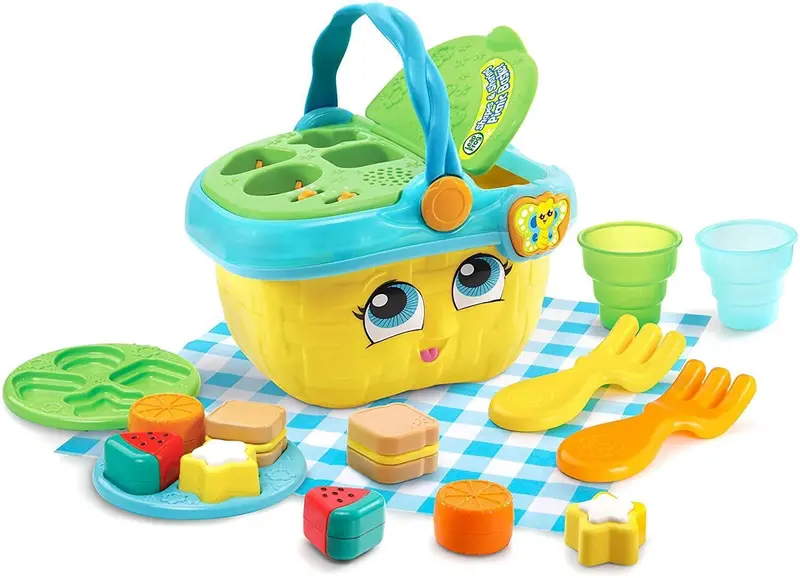 Leapfrog Shapes & Sharing Picnic Basket – Interactive Learning Toy For Sorting And Social Skills (Green/Yellow) 1