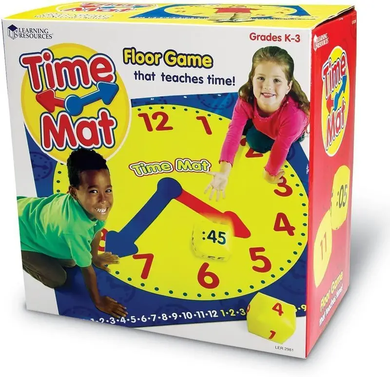 Learning Resources Time Activity Mat With Interactive Learning Clock 1