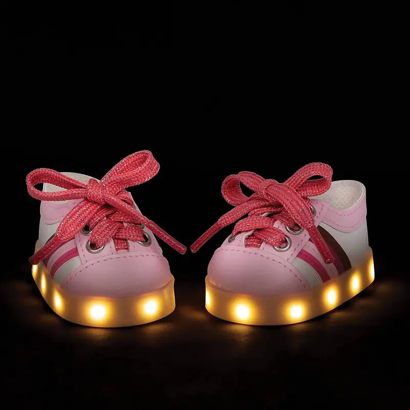 Light-Up Pink Doll Shoes For Our Generation Toys 1