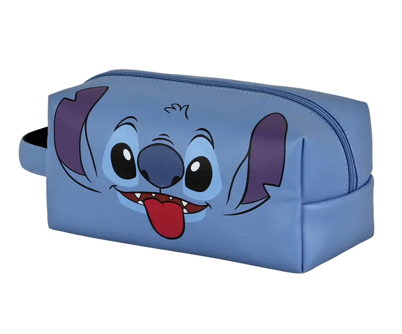 Lilo & Stitch Blue Brick-Toiletry Bag – Face Print, Travel-Friendly 1