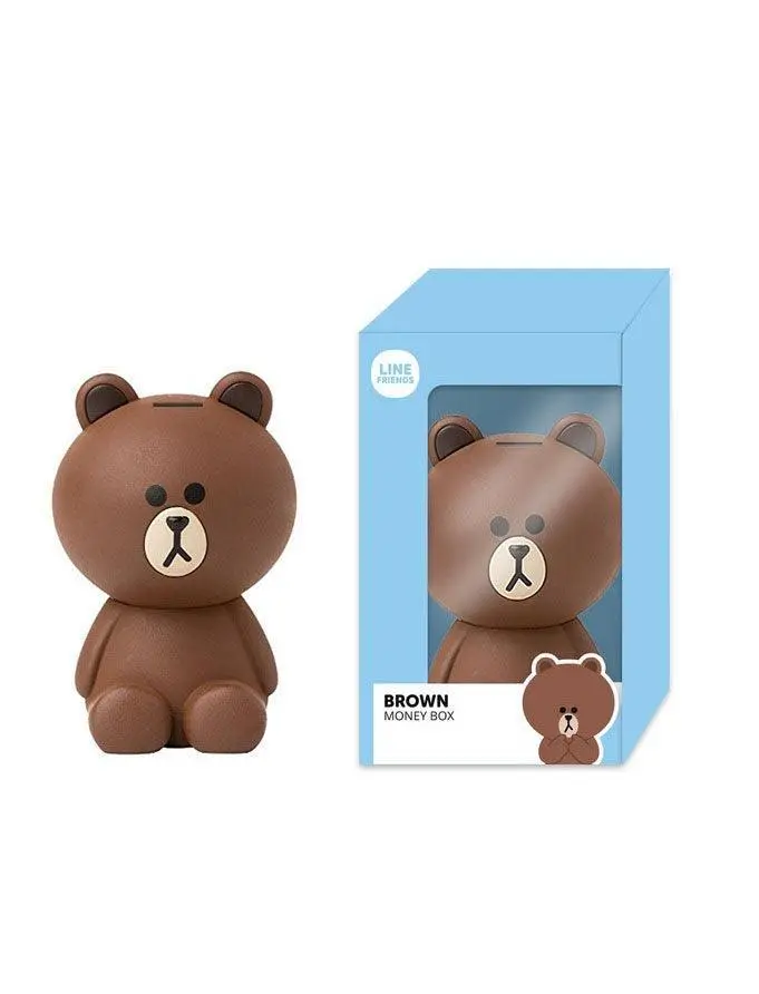 Line Friends 3D Ceramic Piggy Bank – Brown Animal-Shaped Money Box 1