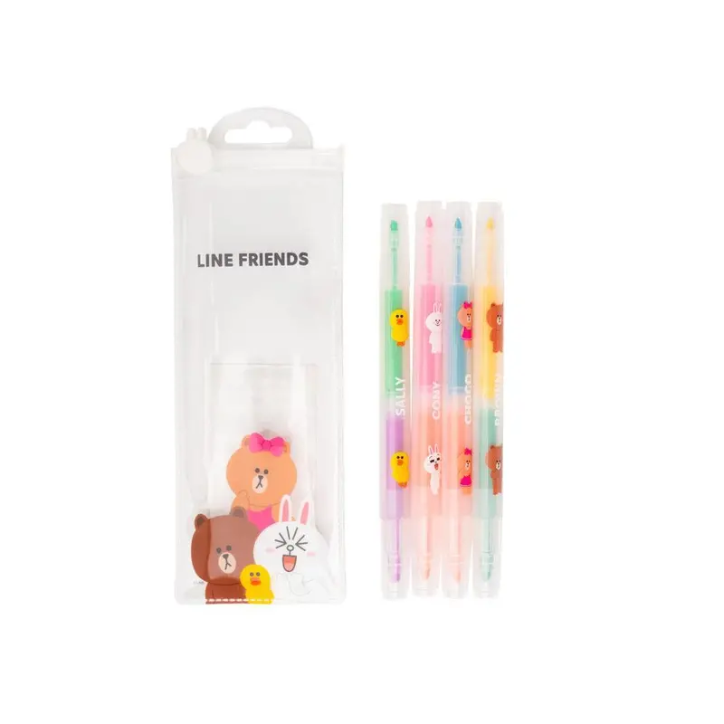 Line Friends Dual-Sided Highlighter Pack – 6 Assorted Colors 1