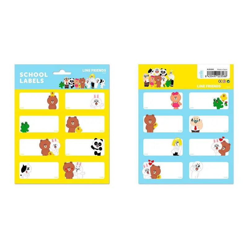 Line Friends Printable Self-Adhesive Label Sheets – Assorted Sizes 1