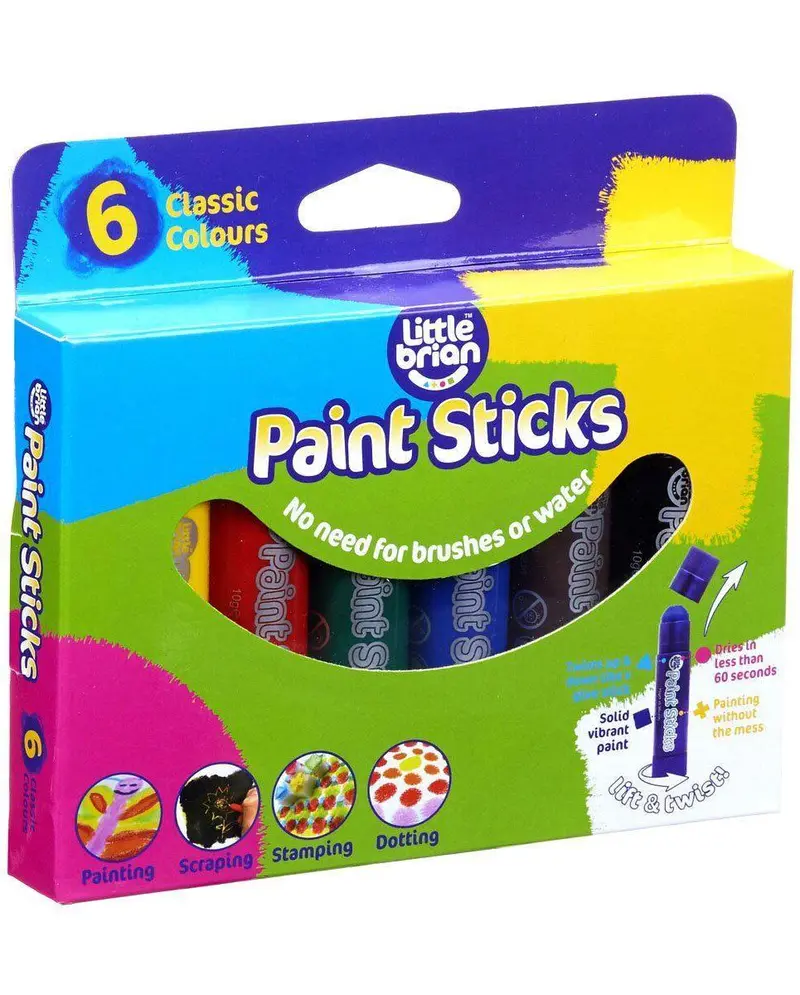 Little Brian Classic Paint Sticks – 6-Count Starter Pack 1