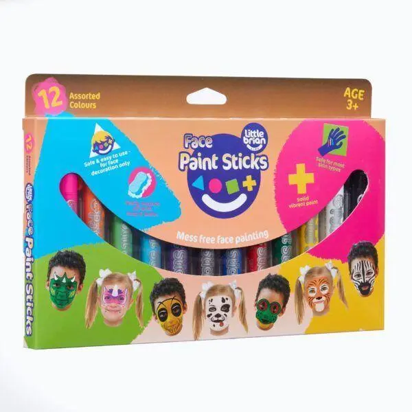 Little Brian Face Paint Stick Set – 12-Color Safe Cosmetic Kit 1