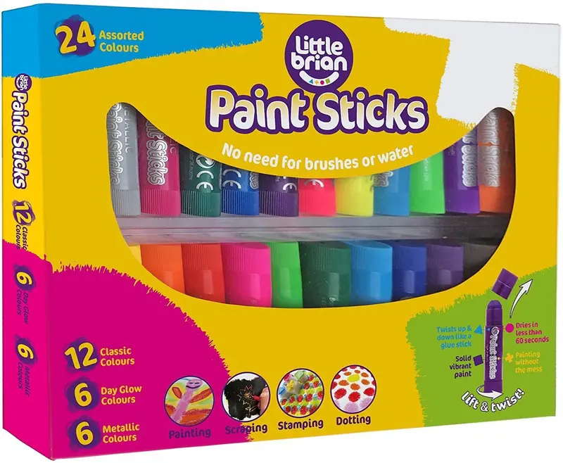 Little Brian Metallic Paint Sticks – 24-Color Shimmer Collection 1
