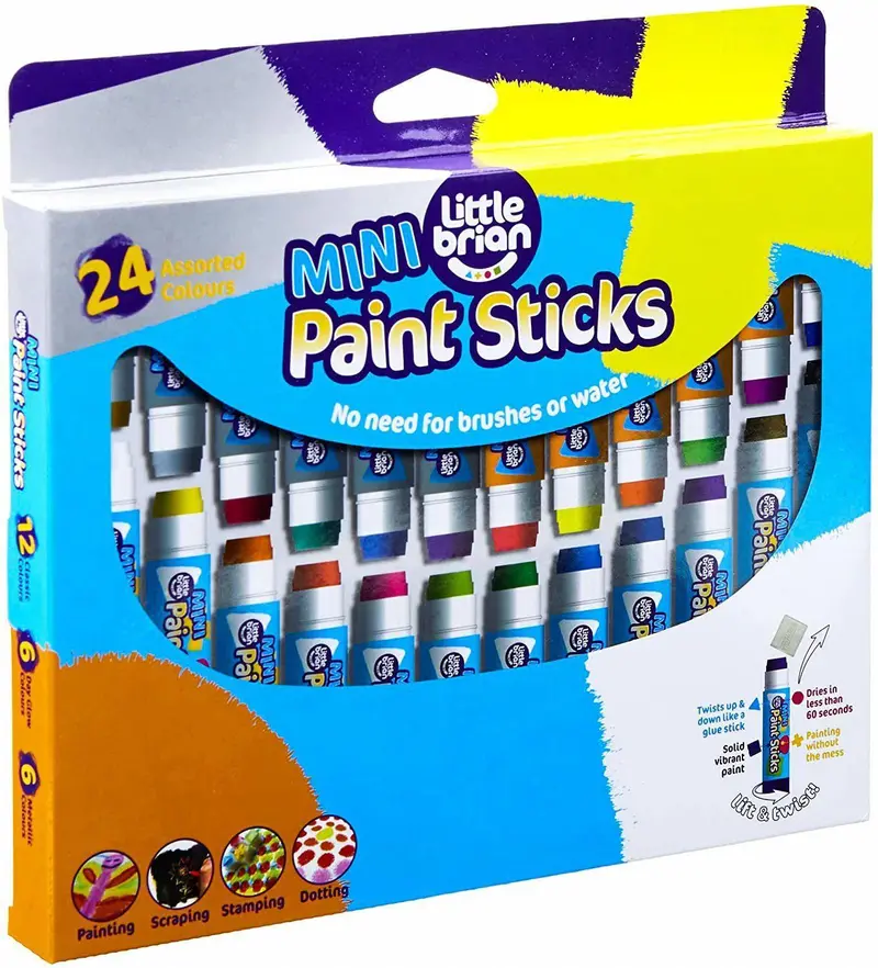 Little Brian Mini Paint Sticks – 24-Count Art Supply Pack 1