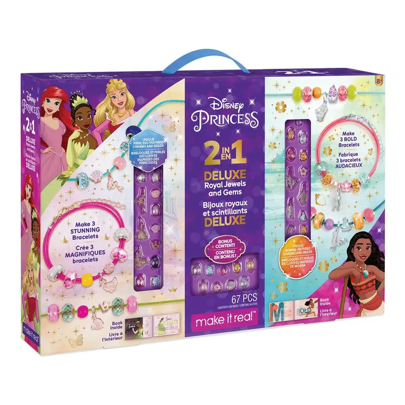 Make It Real Disney Princess & Moana Dual-Themed Jewelry Making Set 1