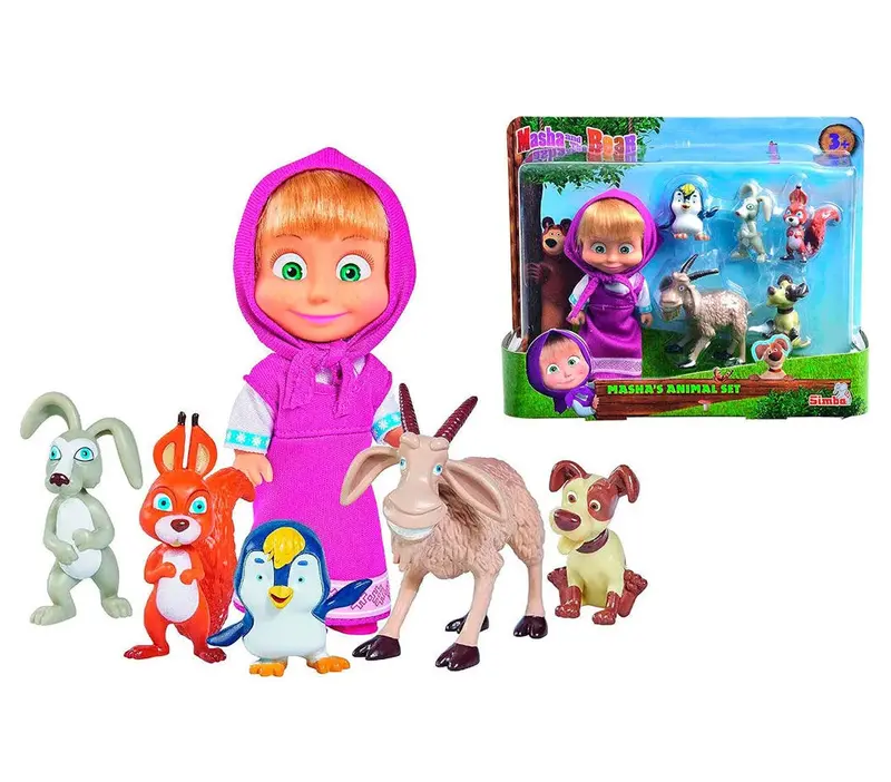 Masha And The Bear Action Figure Set – 6-Piece Play Collection 1
