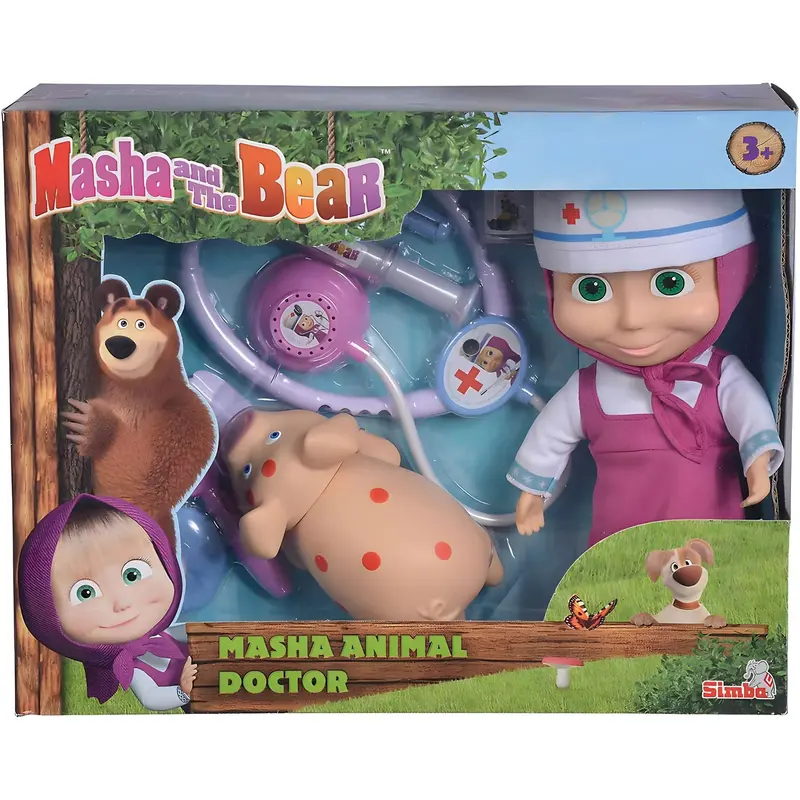 Masha Veterinary Play Doll – 23 Cm Role-Play Toy With Accessories 1