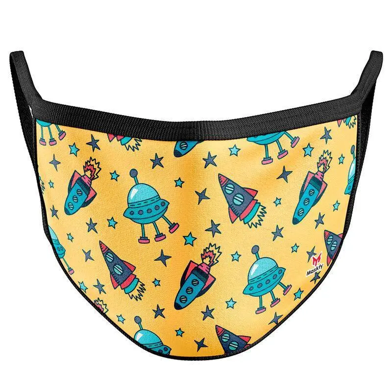 Maskfy Kids' Reusable Rocket-Themed Face Mask 1