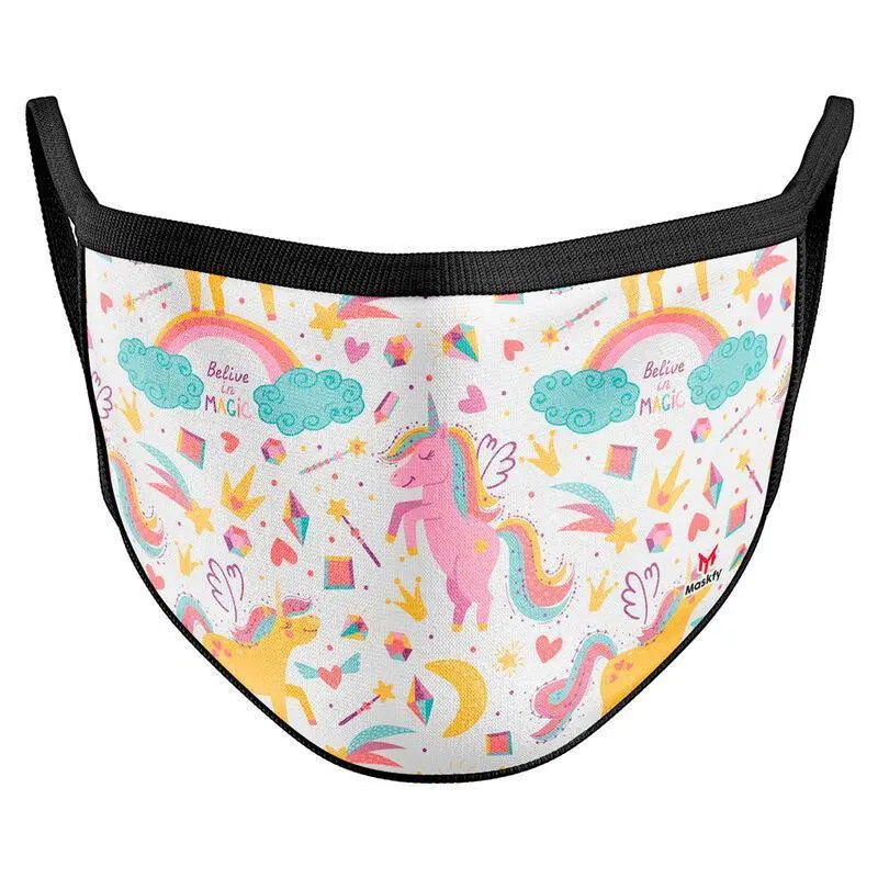 Maskfy Kids’ Reusable Unicorn Face Mask – Washable & Adjustable 1