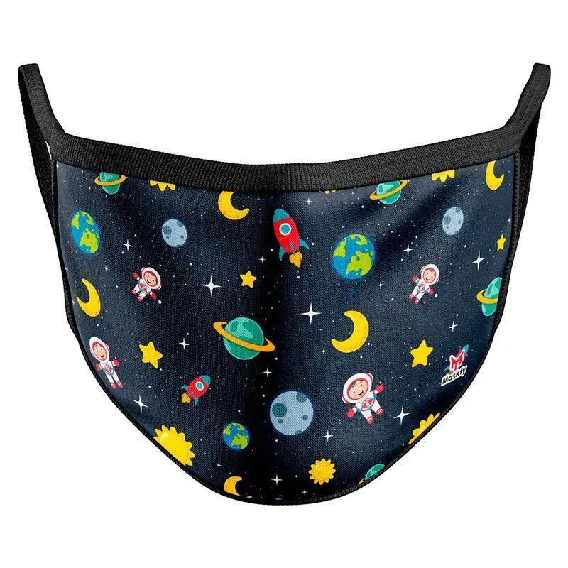 Maskfy Reusable Kids Face Mask – Space-Themed Washable Fabric Cover 1
