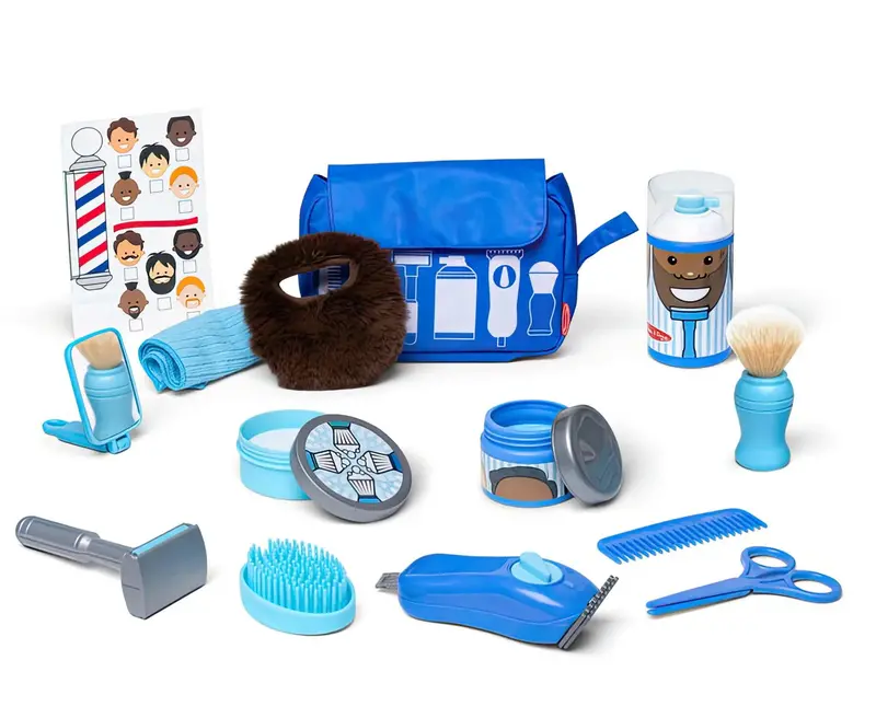 Melissa & Doug Barber Shop Play Set – Pretend Play Role-Play Toy 1