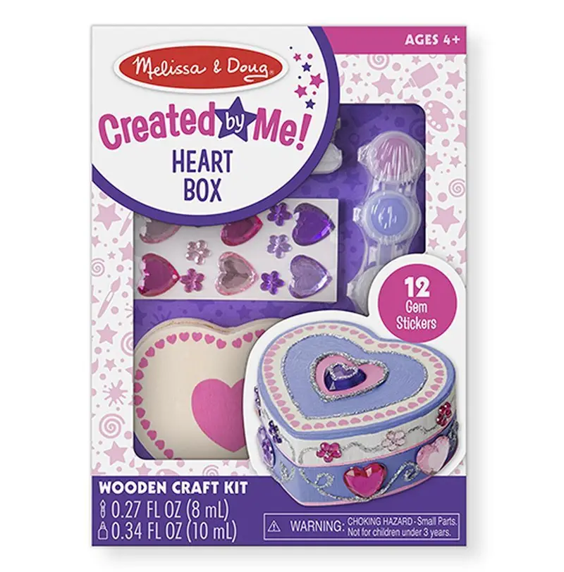 Melissa & Doug Created By Me! Heart-Shaped Wooden Craft Box Kit 1