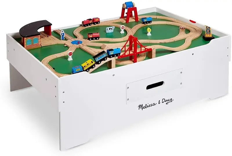 Melissa & Doug Deluxe Multi-Activity Wooden Play Table – Expandable Learning Center 1
