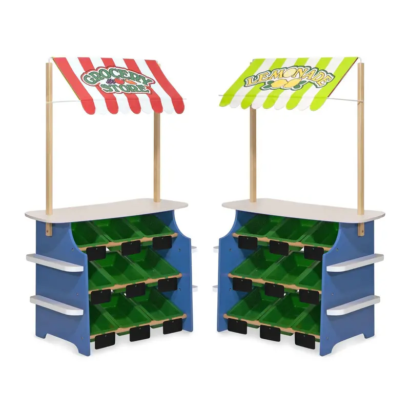 Melissa & Doug Grocery Store & Lemonade Stand Combo – Dual-Theme Play Activity Center 1