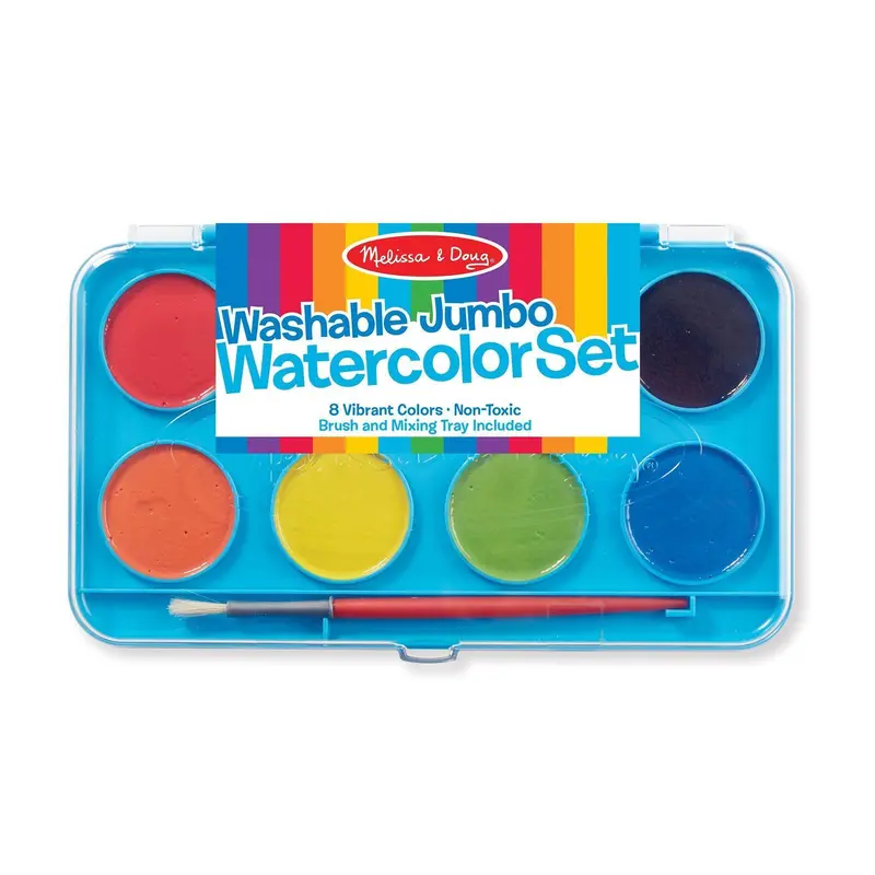Melissa & Doug Jumbo Watercolor Paint Set – 8 Vibrant Colors 1
