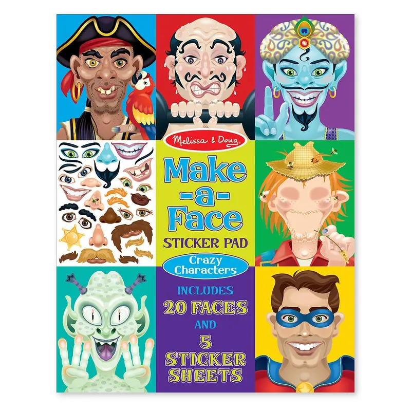 Melissa & Doug Make-A-Face Sticker Pad – Expressive Emotion Activity Book 1