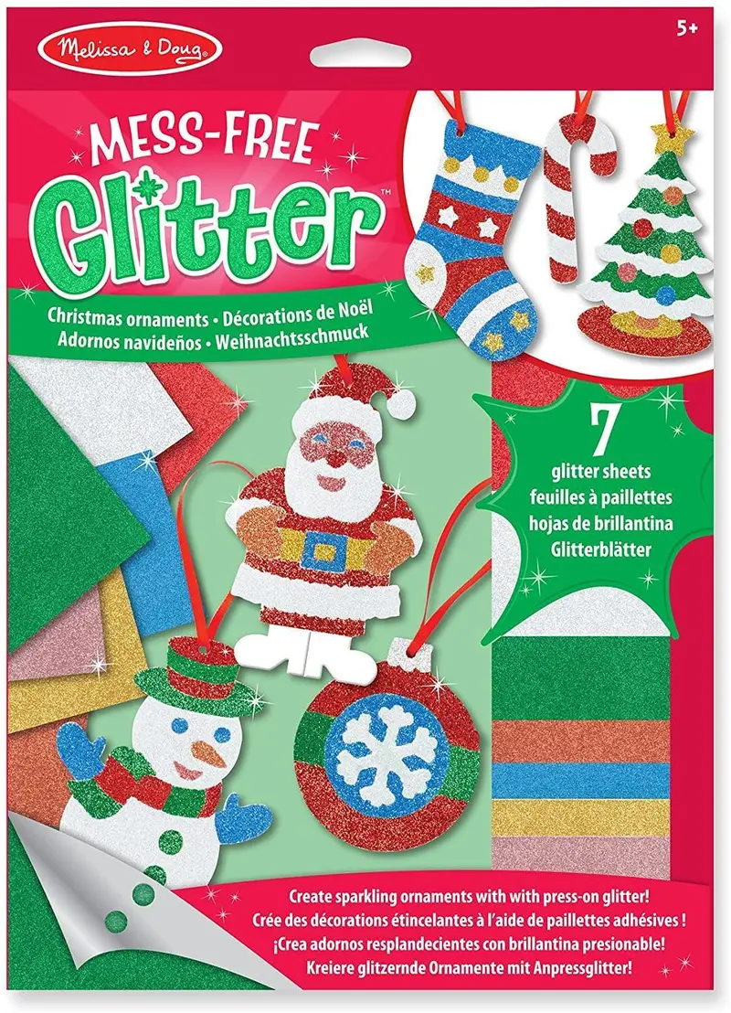 Melissa & Doug Mess-Free Glitter Christmas Ornaments Craft Kit 1