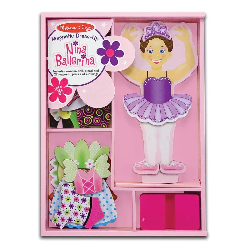 Melissa & Doug Nina Ballerina Magnetic Dress-Up Set – Creative Play Kit 1