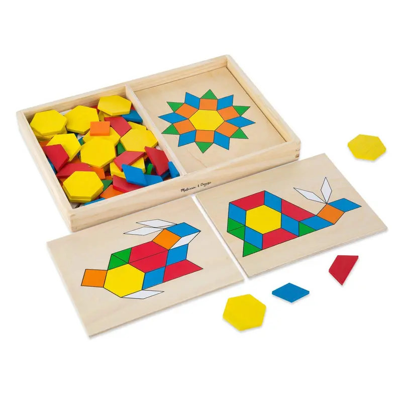 Melissa & Doug Pattern Blocks And Boards – Creative Geometry & Design Set 1
