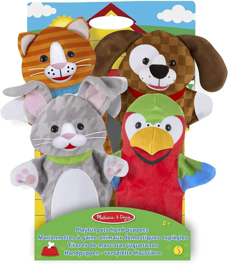 Melissa & Doug Playful Pets Hand Puppet Set For Toddlers 1