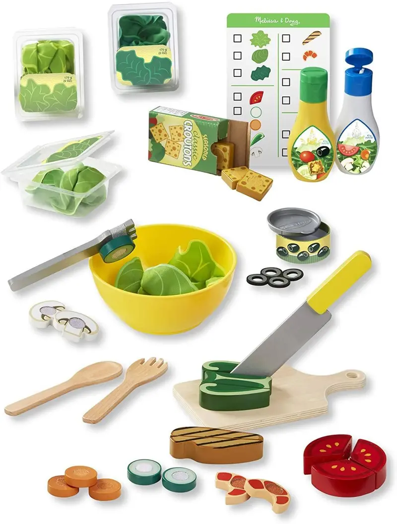 Melissa & Doug Slice & Toss Salad Pretend Food Set 1