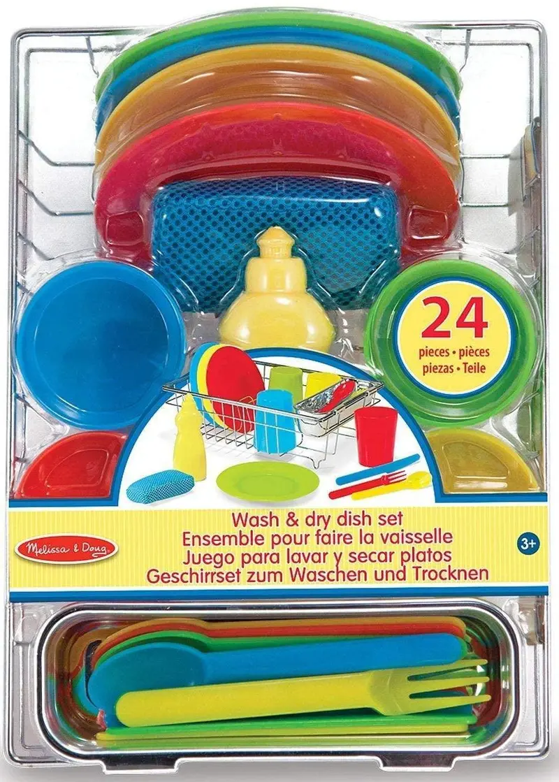 Melissa & Doug Wash & Dry Pretend Play Dish Set (14282) 1