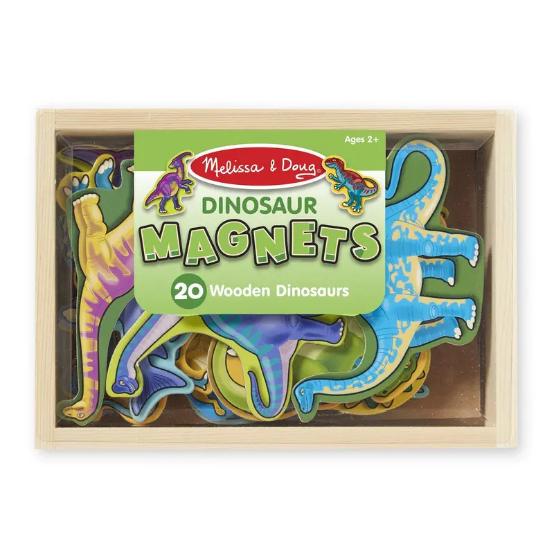 Melissa & Doug Wooden Dinosaur Magnet Set – 20-Piece Educational Toy 1