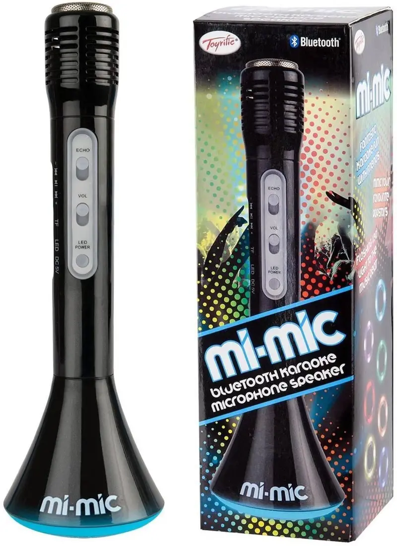Mi-Mic Wireless Karaoke Speaker Mic With Rgb Led Effects – Black Version 1