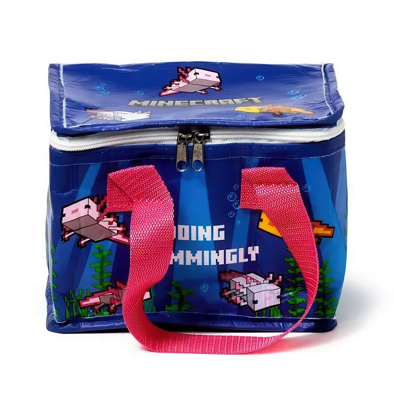 Minecraft Axolotl Cooler Tote Bag – Insulated Lunch Or Snack Carrier 1