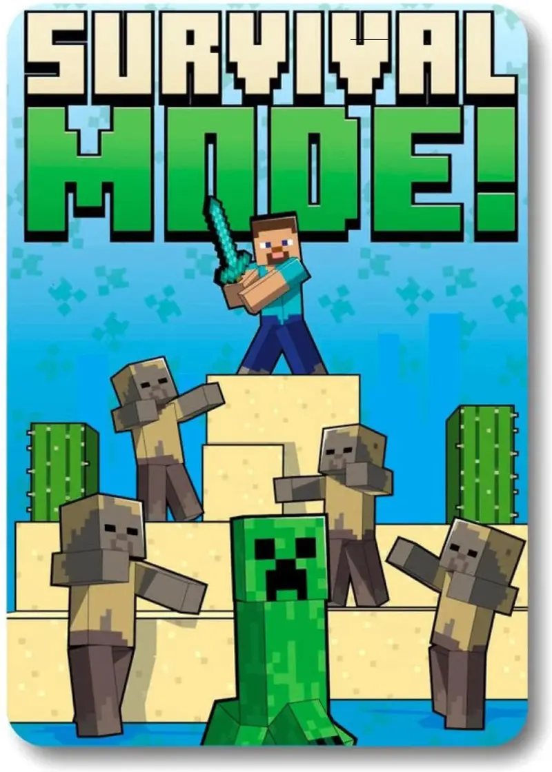 Minecraft Themed Fleece Blanket – Soft Warm Throw For Kids & Fans 1
