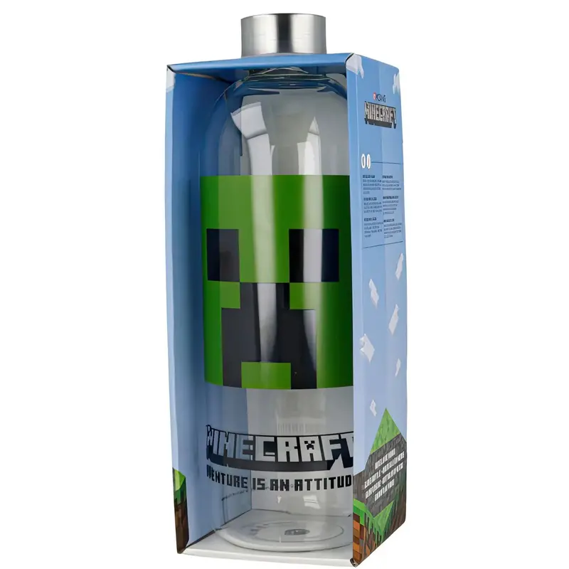 Minecraft-Themed Glass Water Bottle – 1030Ml Capacity 1