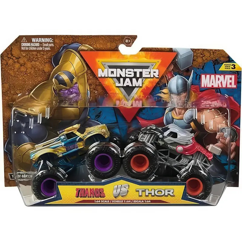 Monster Jam Marvel 1:64 Die-Cast 2-Pack – Thanos Vs. Thor Battle Set 1