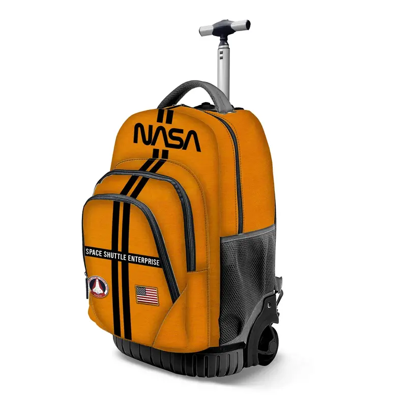 Nasa Lines Orange Fan Gts Trolley Backpack 1