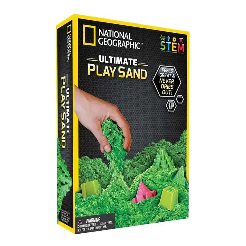 National Geographic Ultimate Green Play Sand – Mess-Free Sensory Play 1