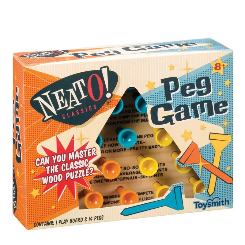 Neato! Peg Game – Classic Wooden Logic Challenge Board 1