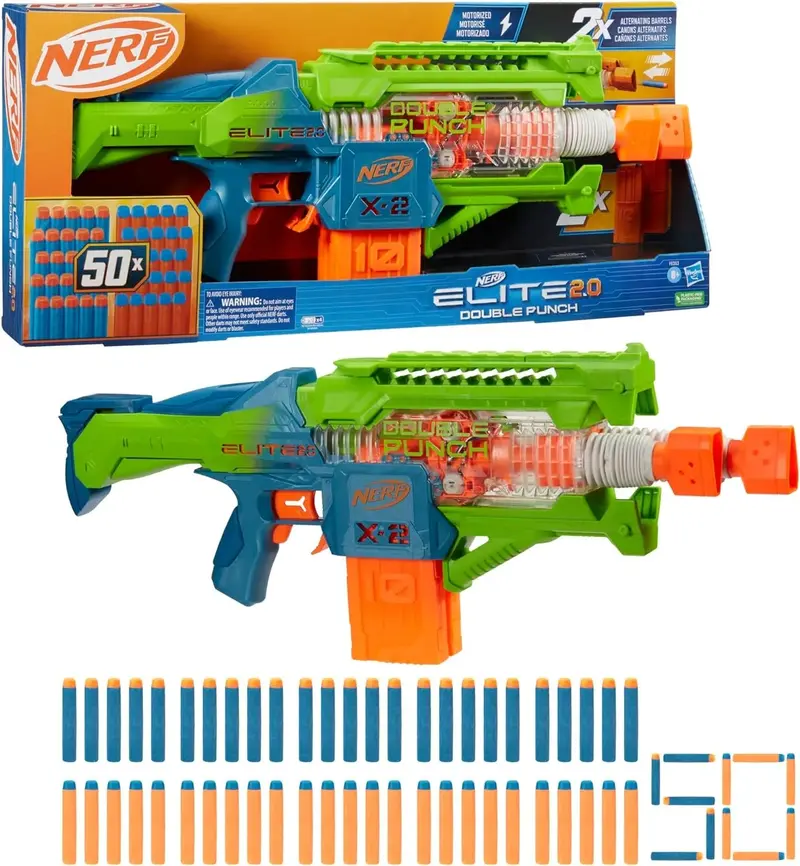 Nerf Elite 2.0 Double Punch Dart Blaster – Dual-Action Toy Gun 1