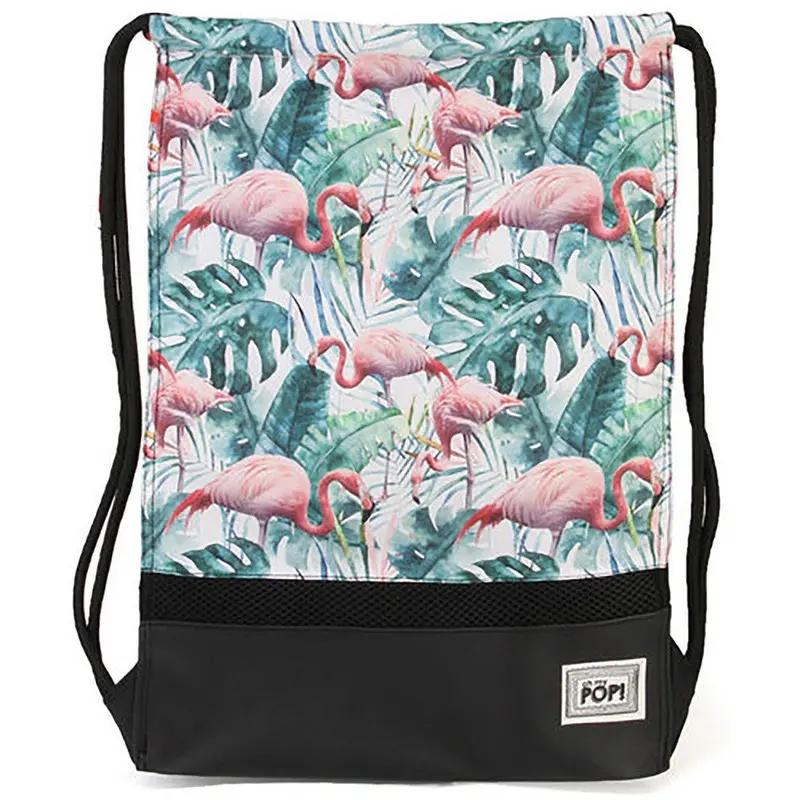 Oh My Pop Tropical Flamingo Gym Bag – 48Cm Vibrant Drawstring Style 1