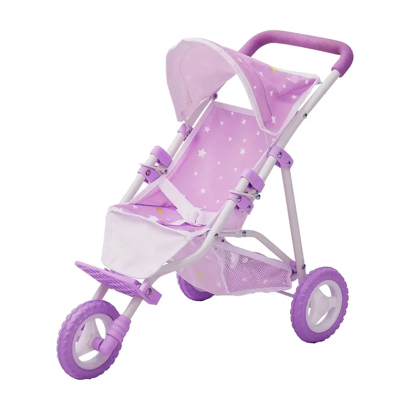 Olivia'S Little World Jogging-Style Doll Pram With Canopy & Undercarriage Storage 1