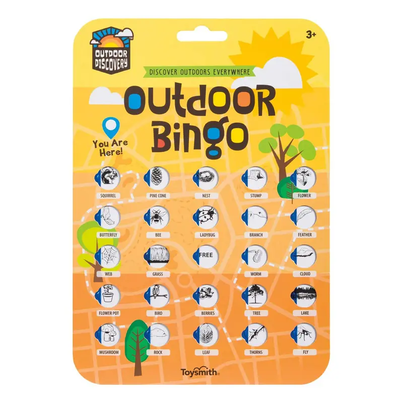 Outdoor Bingo Game – 4-Card Nature Scavenger Hunt Pack 1