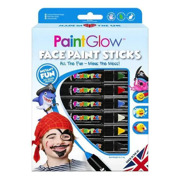 Paint Glow Adventure Face Painting Box – Glow-In-The-Dark Sticks With Themed Designs 1