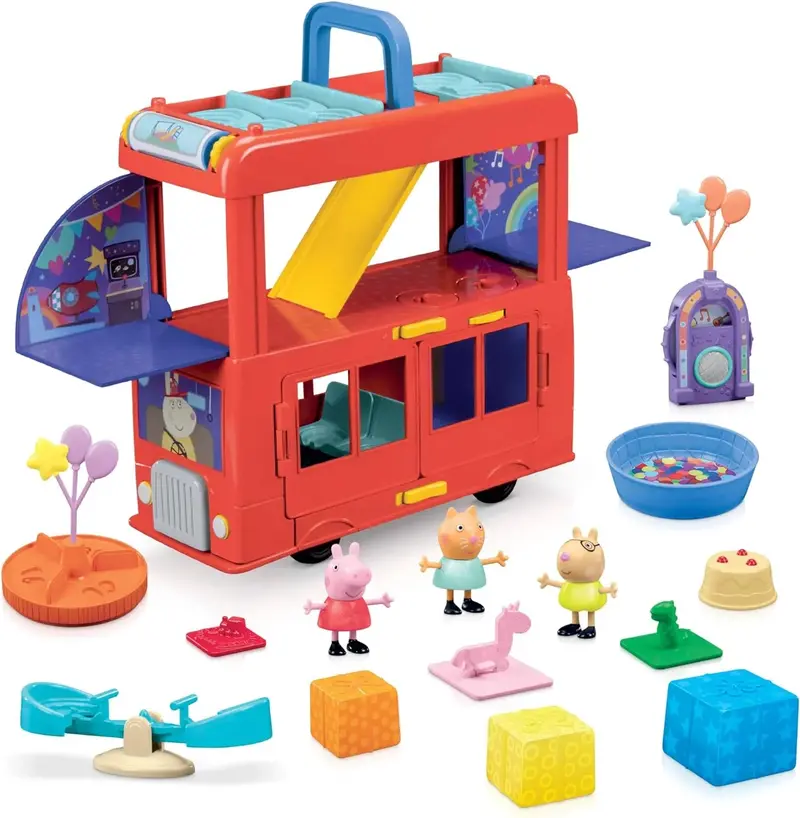 Peppa Pig 2-In-1 Rolling Party Bus Toy 1