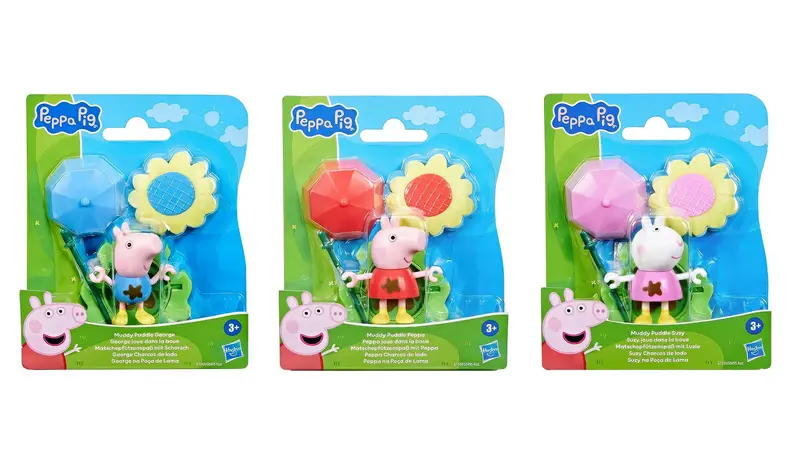 Peppa Pig Muddy Puddles Playset – Assorted Character Figures 1