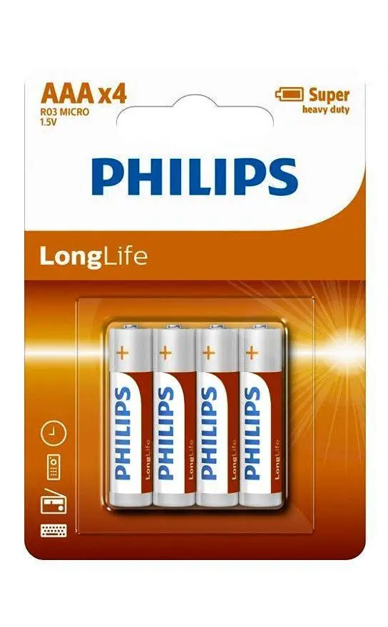 Philips Zinc Carbon Aaa Batteries – 4-Pack Budget-Friendly Long-Life Cells 1