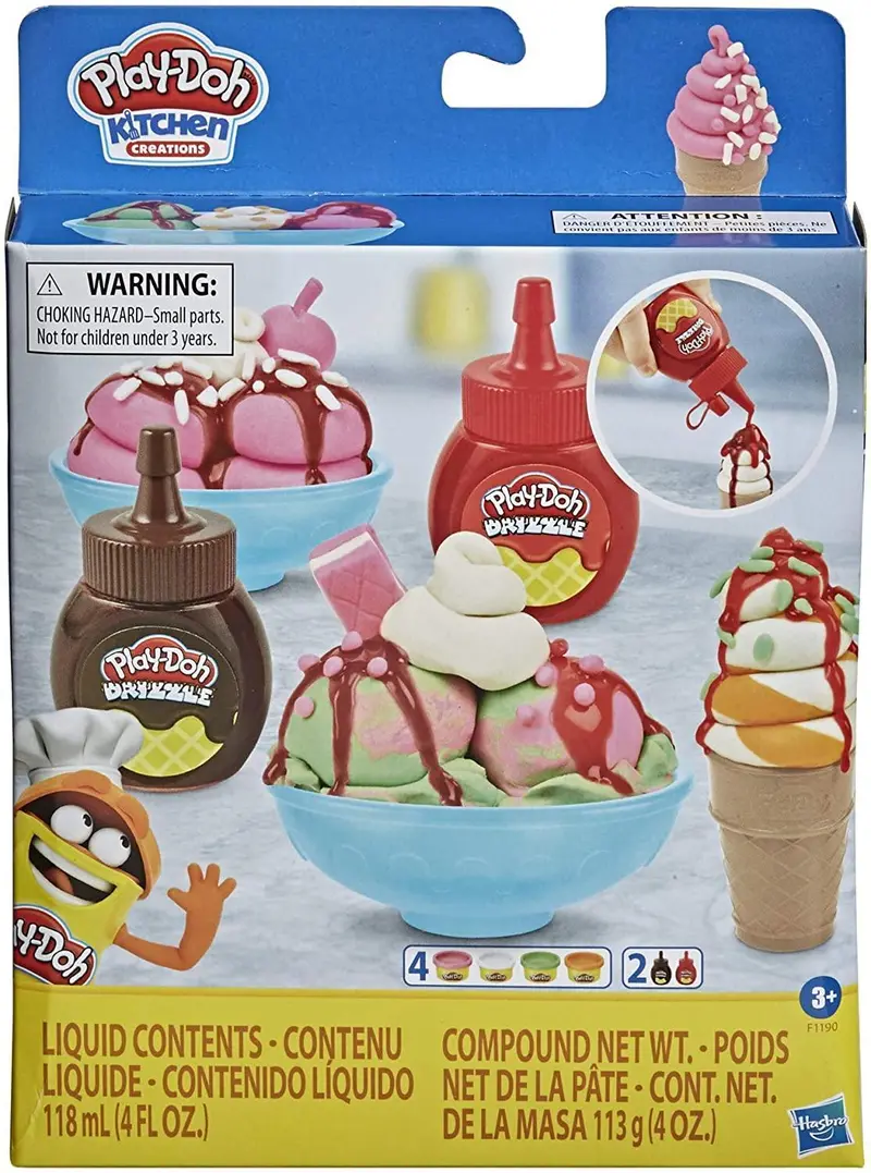 Play-Doh Double Drizzle Ice Cream Playset – Sweet Treats Creativity Kit 1