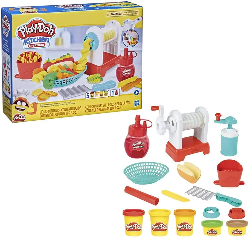 Play-Doh Kitchen Creations Spiral Fries Set – Fun Food-Making Playset 1