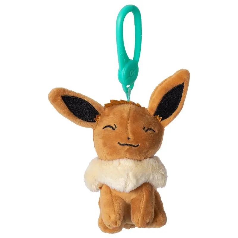 Pokémon Eevee Keychain Plush – Compact Cuddly Companion With Metal Ring Attachment 1