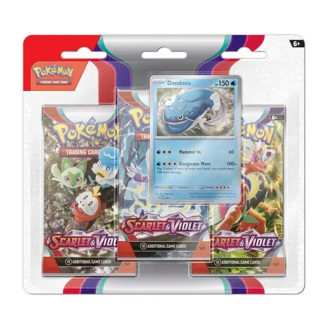 Pokémon Tcg Scarlet & Violet – 3-Booster Pack Set With Dondozo Promo Card 1